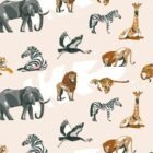 Papier Peint Cartoon Safari en grand