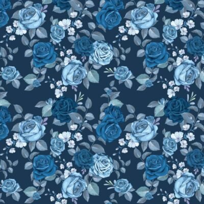 Papier Peint Rose Bleu en grand